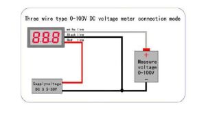 Voltmetre DC 0-100V Panel Tip Kırmızı 0,56 İnch