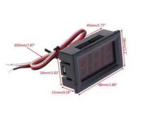 Voltmetre DC 0-100V Panel Tip Mavi 0,56 Inch