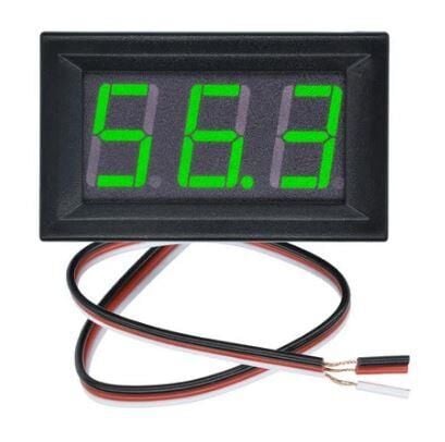 Voltmetre DC 0-100V Panel Tip Yeşil 0,56 Inch