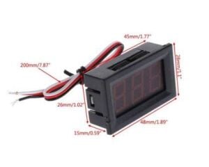 Voltmetre DC 0-100V Panel Tip Yeşil 0,56 Inch