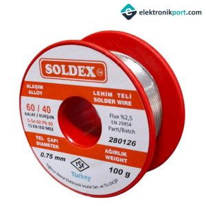 Soldex Lehim Teli 100 Gr 0,75mm Sn:60 - Pb:40 60/40