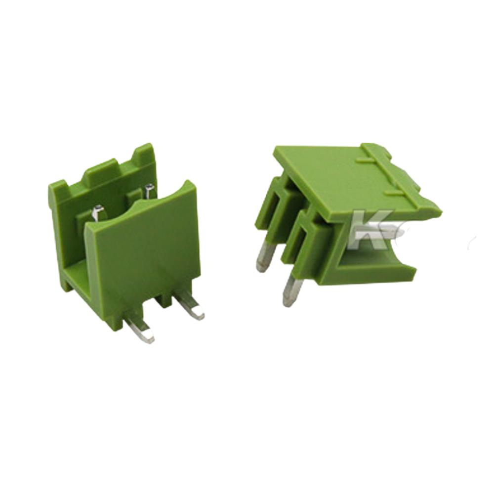 2 Pin Geçmeli Klemens 90' Erkek 5,08mm Yeşil