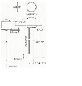 Led 4.8mm Mantar Mavi Şeffaf