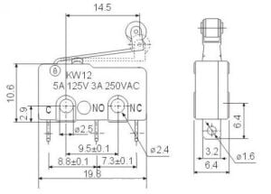 IC-168 Micro Switch Makaralı 5A 250V AC