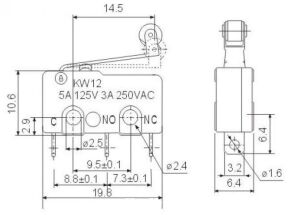 IC-168 Micro Switch Makaralı 5A 250V AC