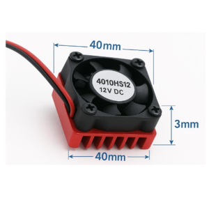 Alüminyum Soğutucu Kırmızı Bloklu Fan 40x40x3mm 12V DC 0.08A DC - 4010HS12