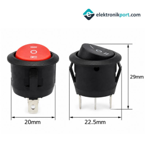 IC-134 Anahtar Yuvarlak Işıksız 3P On-Off-On 19mm Çap