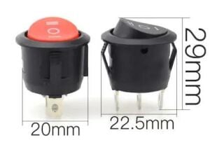 IC-134 Anahtar Yuvarlak Işıksız 3P On-Off-On 19mm Çap