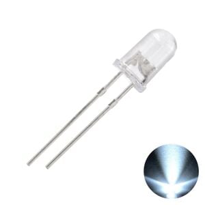 Led 5mm Beyaz Şeffaf (100 Adet)