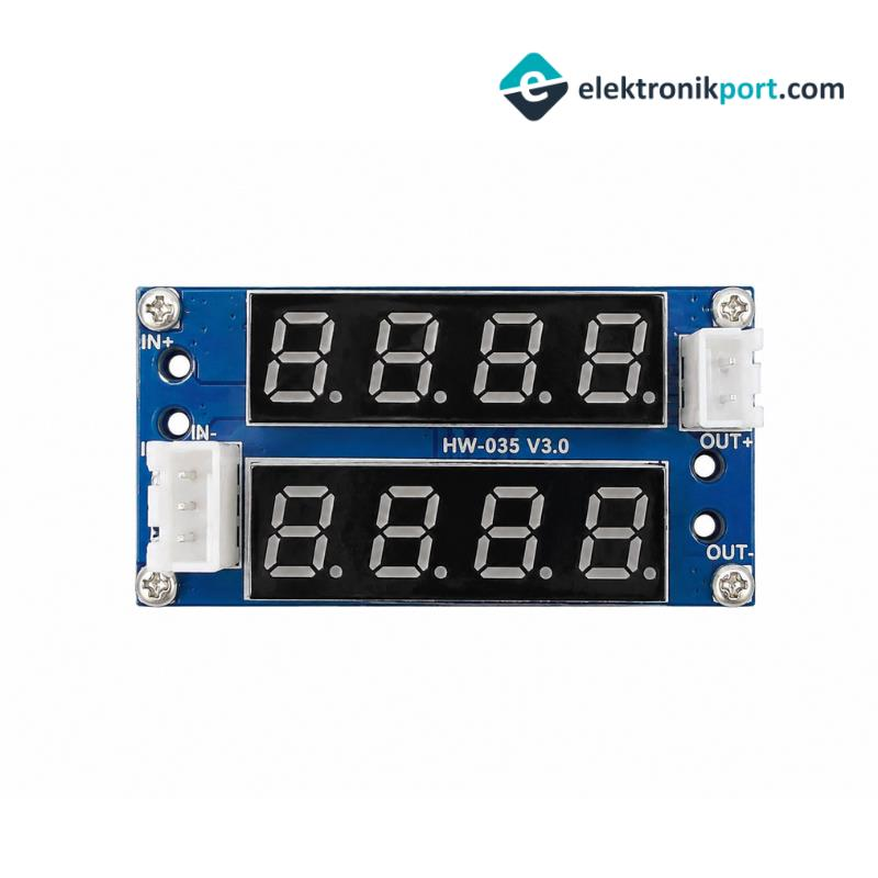 XL4015 5A Çift LCD Ekranlı DC-DC Voltaj Düşürücü Regülatör Kartı - Step Down