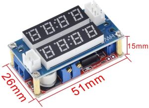 XL4015 5A Çift LCD Ekranlı DC-DC Voltaj Düşürücü Regülatör Kartı - Step Down