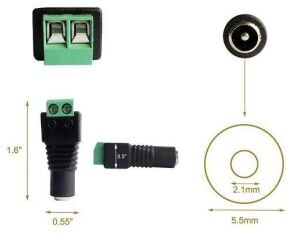 Klemens Girişli Dişi DC Barrel Jack 2,1mm IC254D