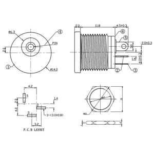 IC-257A Power Giriş Konnektörü (2,1mm) Yuvarlak Adaptör Fişi