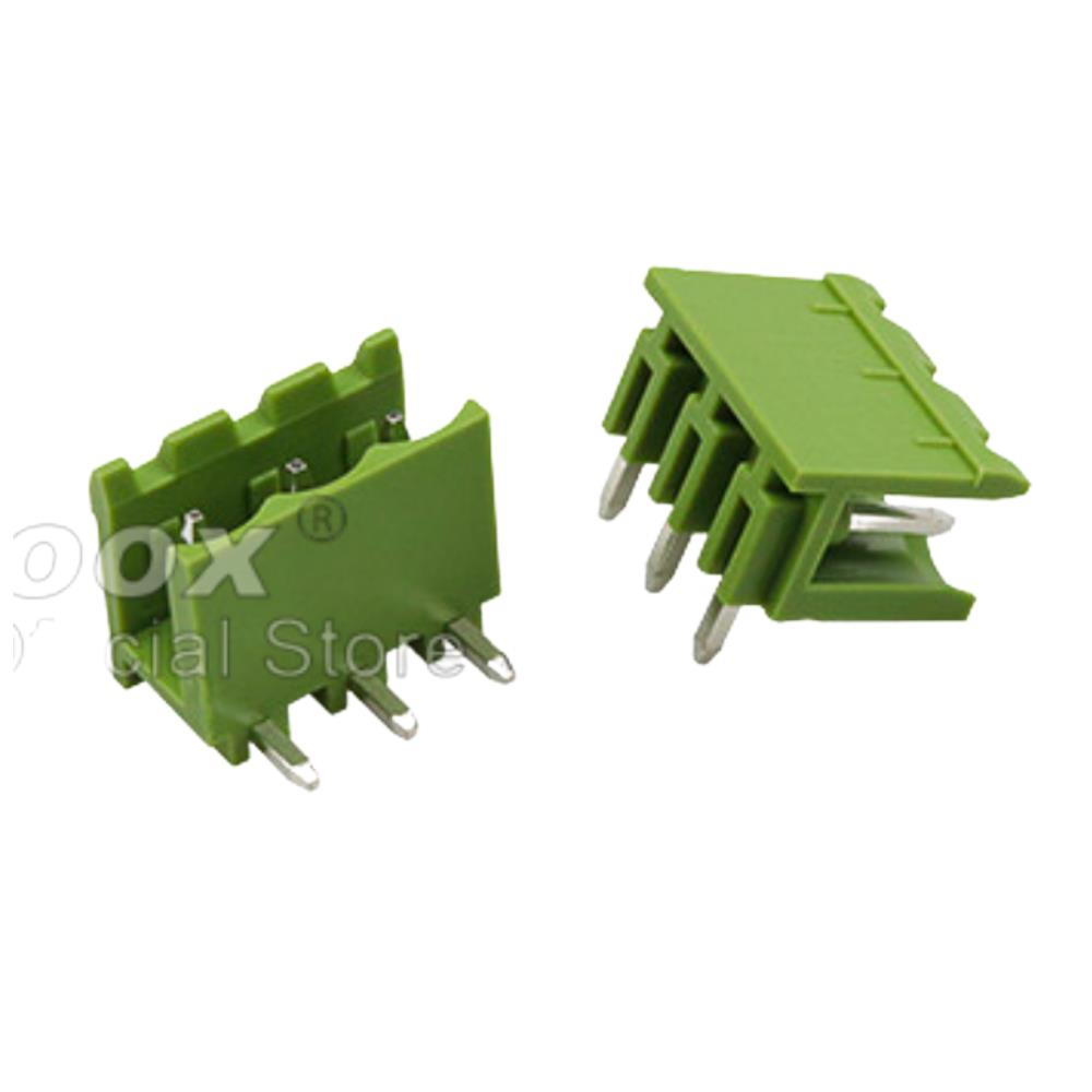 3 Pin Geçmeli Klemens 90' Erkek 5,08mm Yeşil