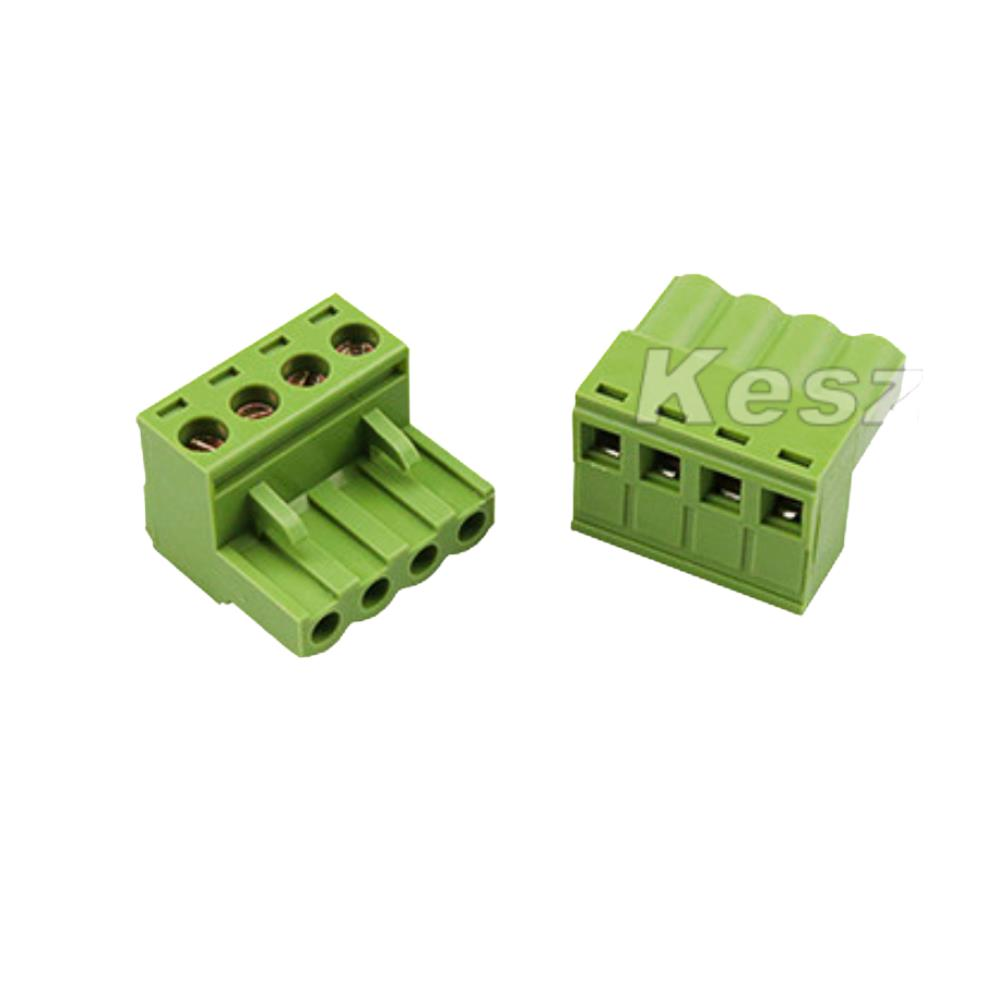 4 Pin 5,08mm Dişi Geçmeli Klemens  Yeşil