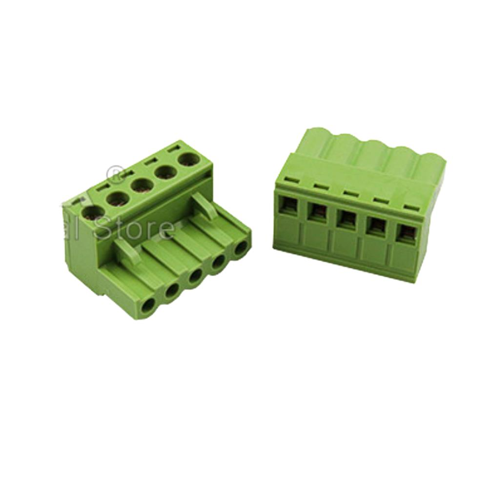 5 Pin 5,08mm Dişi Geçmeli Klemens  Yeşil