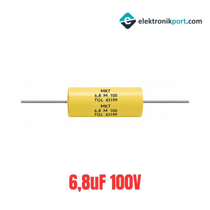 6,8uF 100V Aksiyel MKT Film Kondansatör