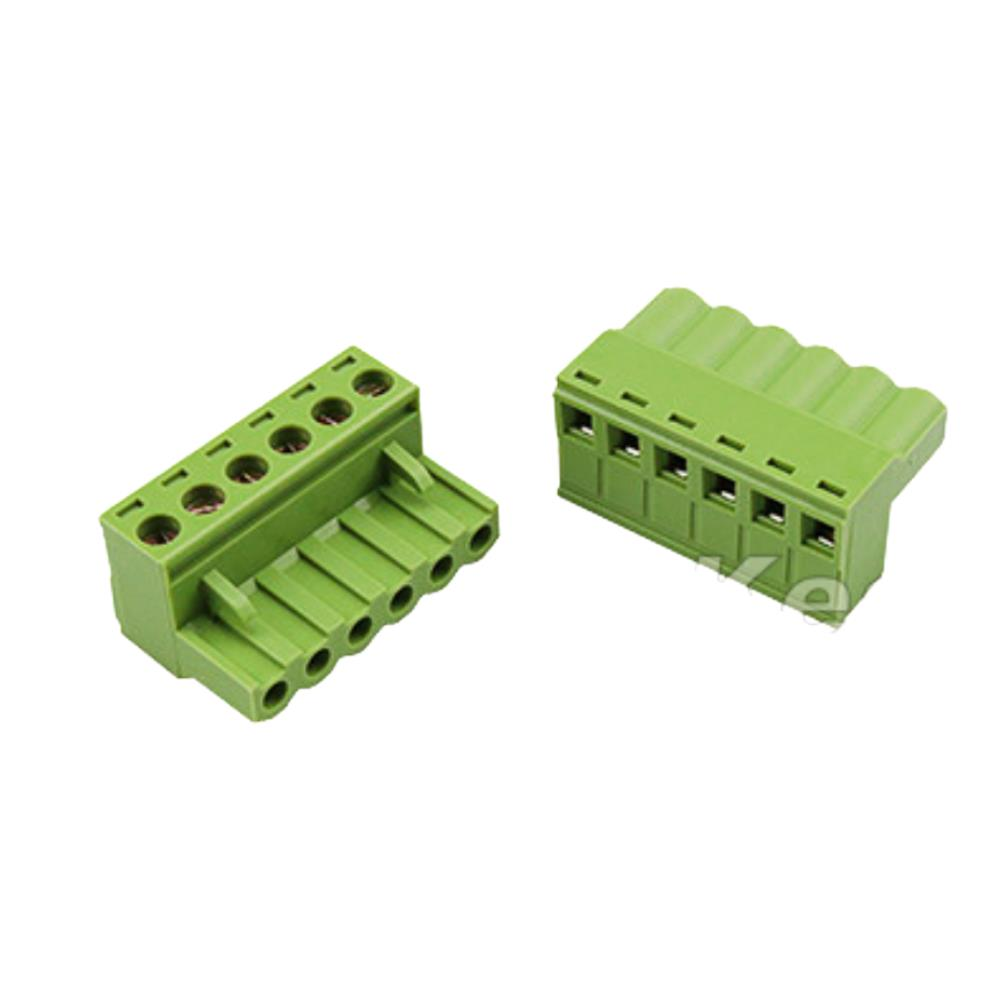 6 Pin 5,08mm Dişi Geçmeli Klemens  Yeşil
