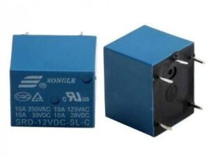 Songle Röle 12V DC Mavi 5 Pin 250V 10A