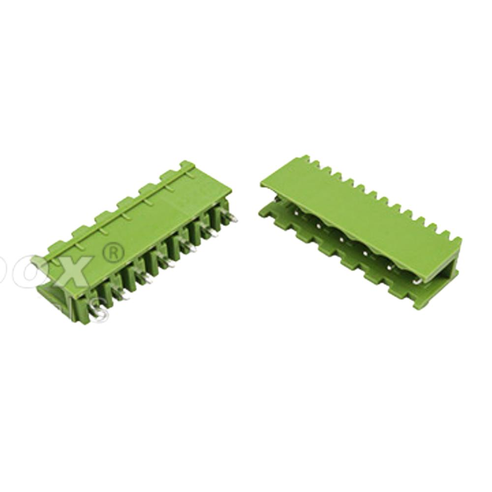 7 Pin Geçmeli Klemens 180' Erkek 5,08mm Yeşil