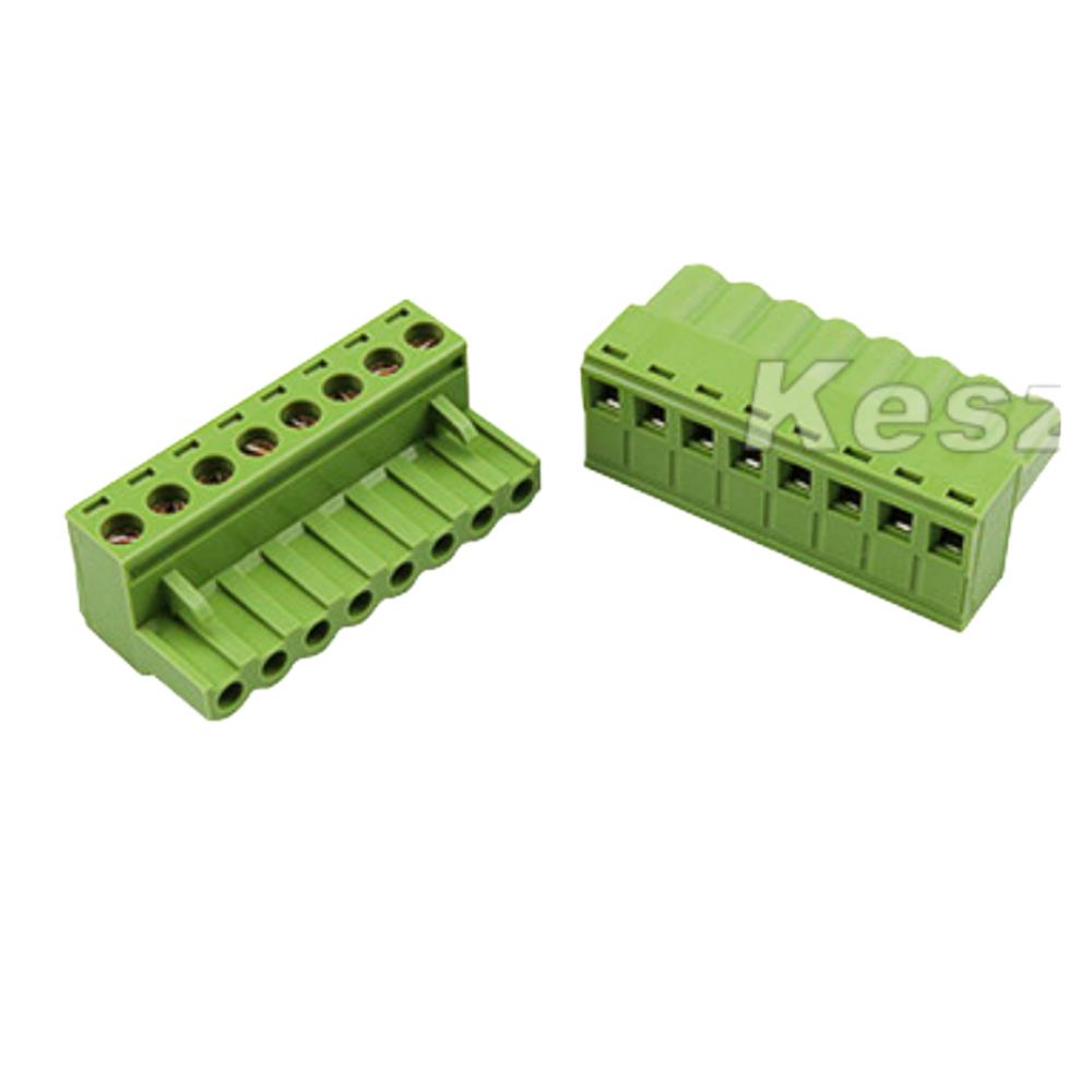 8 Pin 5.08mm Dişi Geçmeli Klemens  Yeşil