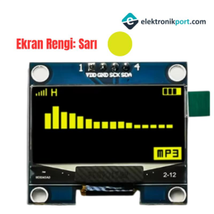 0,96 inch 128x64 4 Pin Sarı OLED Ekran Modülü SSD1306 Yellow