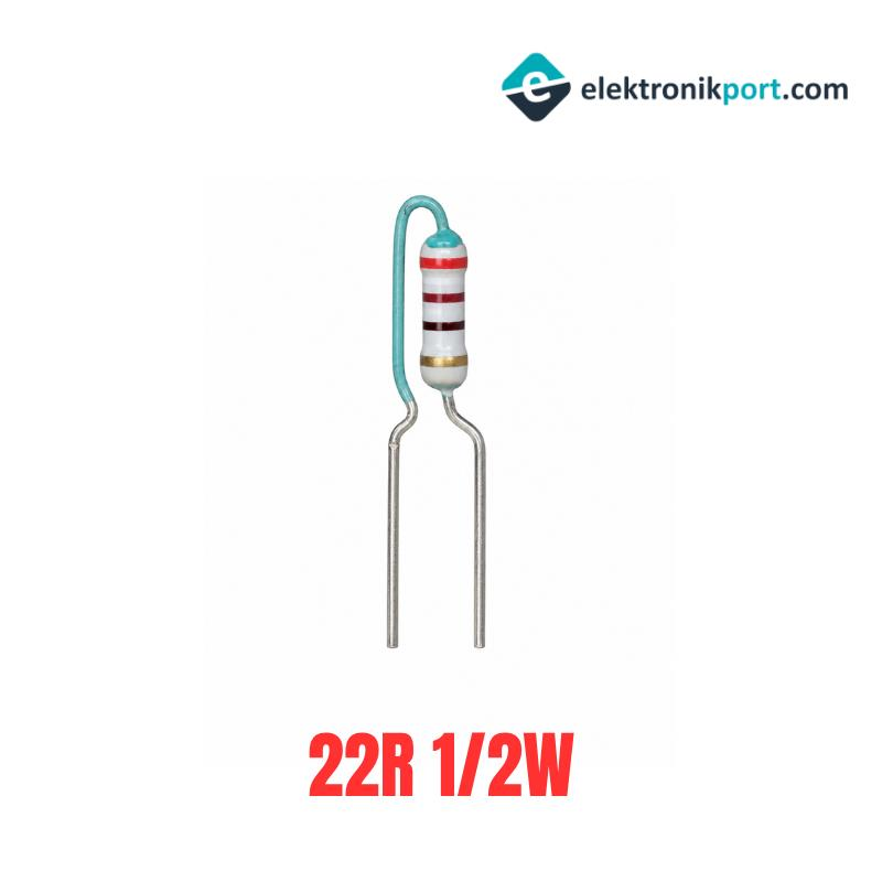 22R 1/2W %5 Tolerans Radyal Direnç
