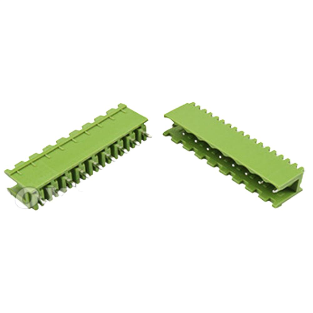 12 Pin Geçmeli Klemens 180' Erkek 5,08mm Yeşil