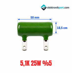 5,1K 25W %5 Tel Sarımlı Güç Direnci