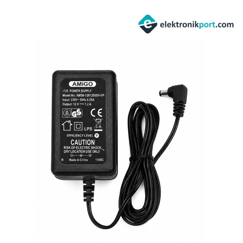 12V 1,2A 5,5x2,1mm L Tipi Uçlu Priz Tipi Adaptör