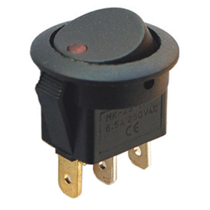 IC-132A Yuvarlak Nokta Işıklı Anahtar Mavi On-Off 3P 12Volt