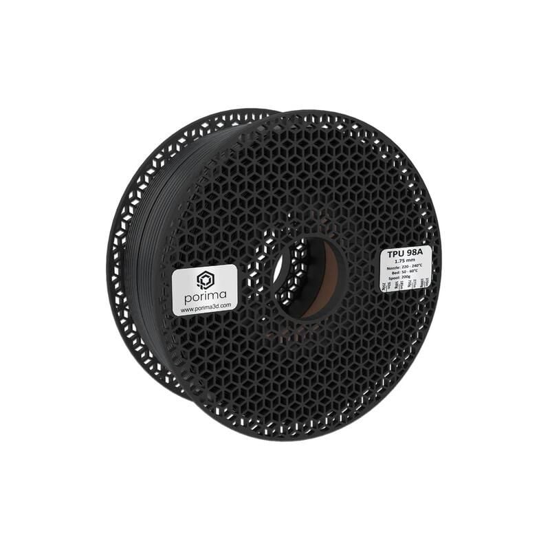 Porima TPU Flex 98A Siyah Filament 1,75mm 1Kg
