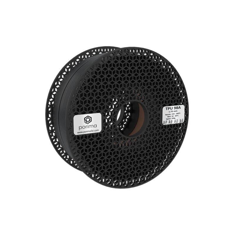 Porima TPU Flex 98A Siyah Filament 1,75mm 1Kg