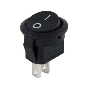 IC-134E   Mini (S) Yuvarlak Işıksız Anahtar On-Off 2P Siyah