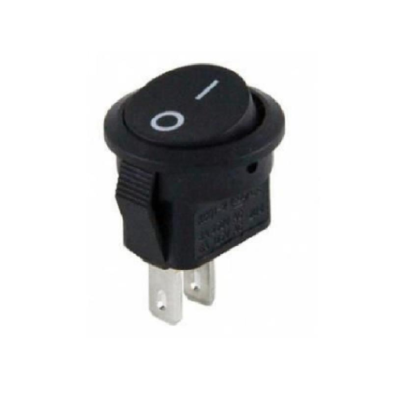 IC-134E   Mini (S) Yuvarlak Işıksız Anahtar On-Off 2P Siyah