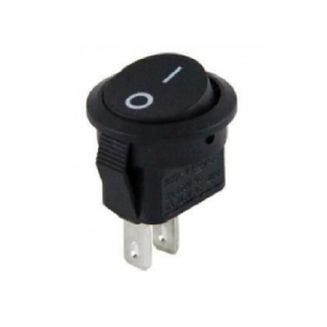 IC-134E   Mini (S) Yuvarlak Işıksız Anahtar On-Off 2P Siyah