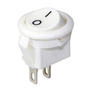 IC-134E  Mini (S) Yuvarlak Işıksız Anahtar On-Off 2P Beyaz