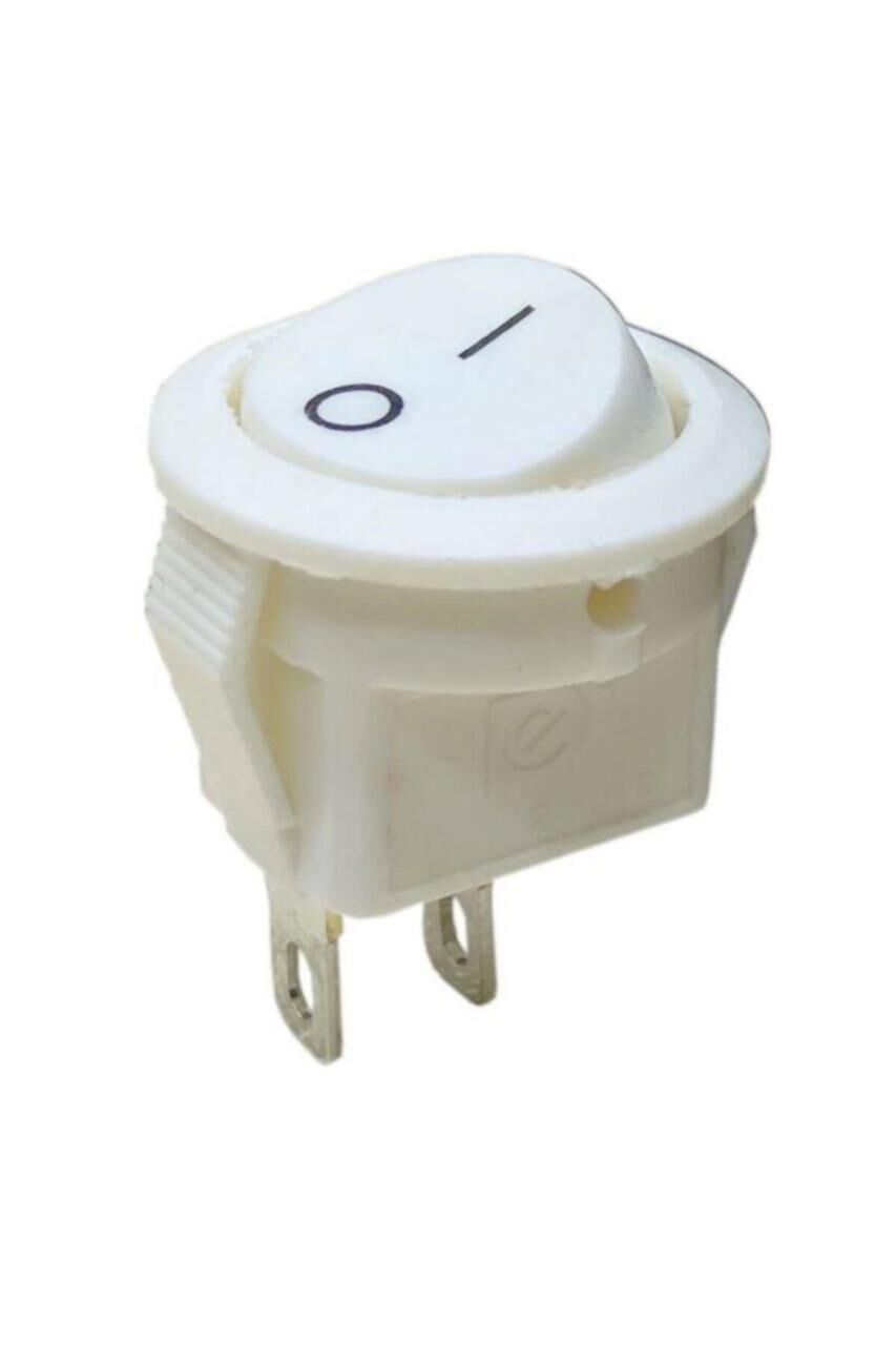 IC-134E  Mini (S) Yuvarlak Işıksız Anahtar On-Off 2P Beyaz