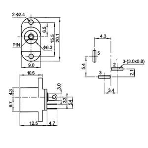 IC-258F DC Jak 2,1mm Kulaklı Tip