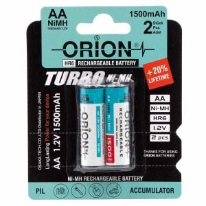 Orion 1,2V 1500mAh Ni-Mh AA Şarj Edilebilir Kalem Pil 2'Li Paket