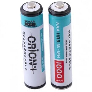 Orion 1,2V 1000mAh Ni-Mh AAA Şarj Edilebilir İnce Kalem Pil 2'Li Paket