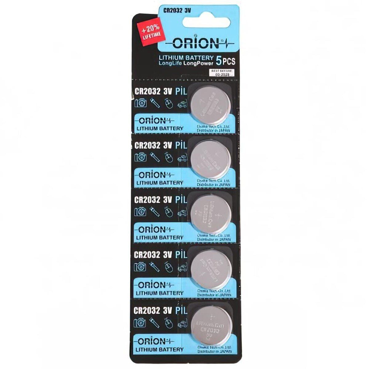 Orion CR2032 3V Lityum Pil 5'li Paket