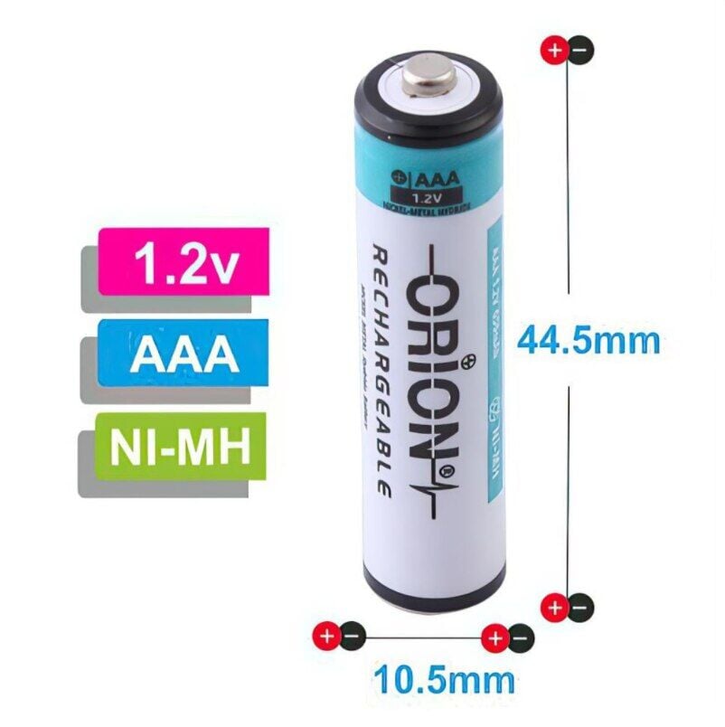 Orion 1,2V 650mAh Ni-Mh AAA Şarj Edilebilir İnce Kalem Pil Bulk