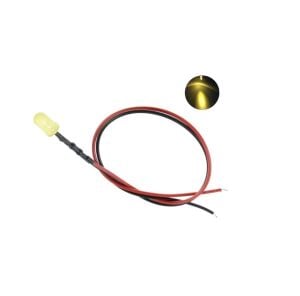 12V LED Kablolu 5 Adet 5mm Sarı  Difused - 20 Cm