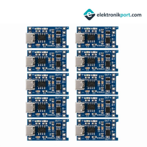 TP4056 Type-C 1S 3,7V Korumalı LiPo, Li-ion Pil Şarj Devresi - 10'lu