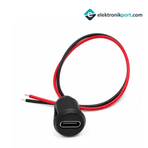 USB Type-C Siyah Şase Konnektör Jack Dişi Type-C Kablolu