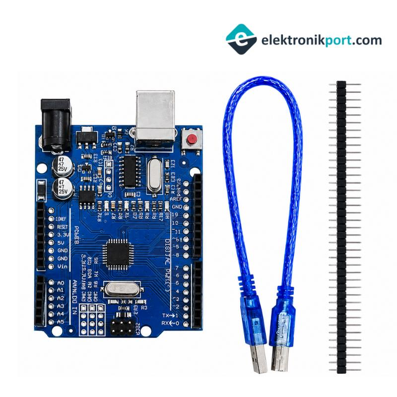 Arduino Uno R3 SMD CH340 Chip (USB Kablo Hediye)