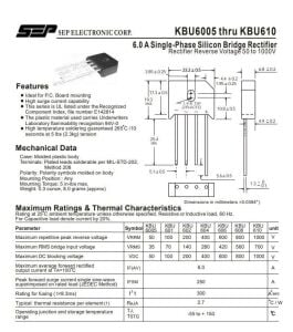 Köprü Diyot 6A 1000V