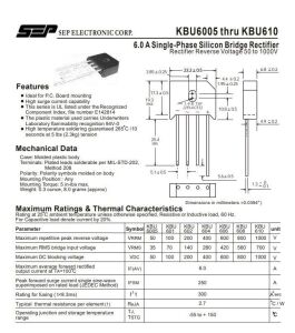Köprü Diyot 6A 1000V