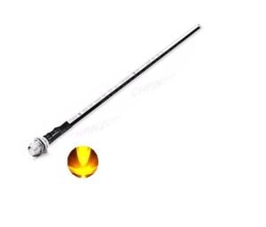 12V LED Şase Tip Mercekli Kablolu 1 Adet Sarı Şeffaf- 20 Cm